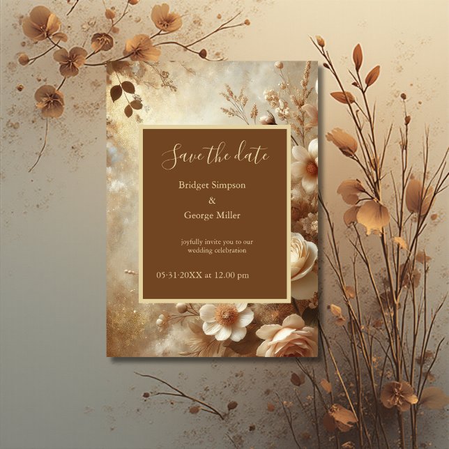 Romantische Dreamy Floral Hochzeit Retten Sie das  Einladung (Von Creator hochgeladen)