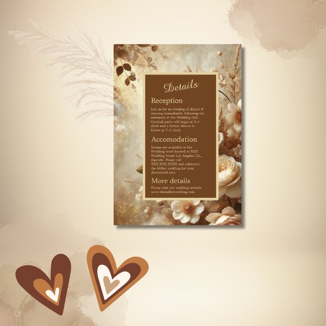 Romantische Dreamy Floral Wedding & Monogram Begleitkarte (Von Creator hochgeladen)