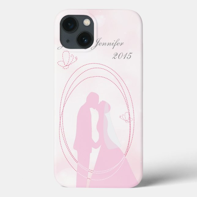 Romantische Dreamy Pink Wedding Couple Case-Mate iPhone Hülle (Rückseite)