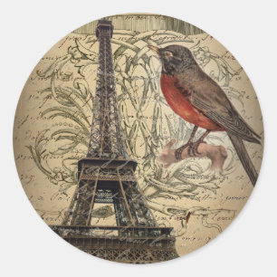 Romantische Drehbücher eiffelturmparis Hochzeit Runder Aufkleber
