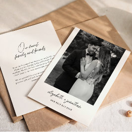 Romantische Drehschrift Minimalistisch Hochzeit Da Dankeskarte