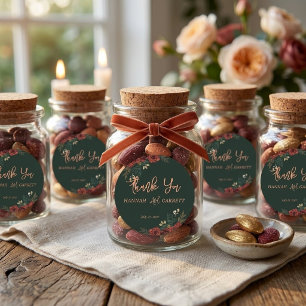Romantische dunkelgrüne Gartenhochzeit  Runder Aufkleber