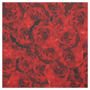 Romantische dunkle Rote Rosen Stoff