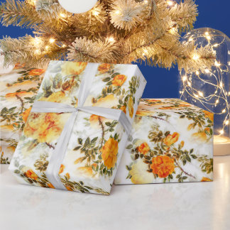 Romantische Dusty Orange Blume Elegante Moderne Geschenkpapier