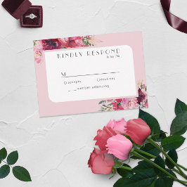 Romantische Dusty Rose Peony Modern Frame RSVP Car