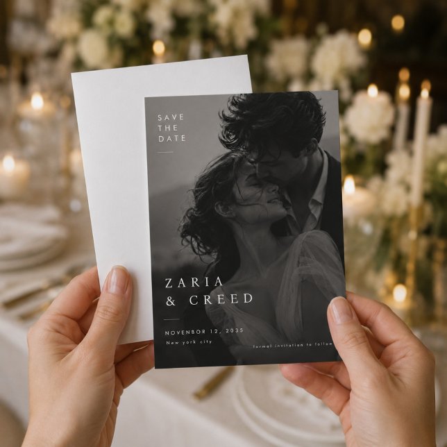 Romantische Editorials Save-The-Date-Karte Save The Date (Von Creator hochgeladen)
