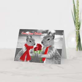 Romantische Eichhörnchen am Valentinstag Karte