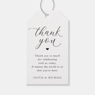 Romantische einfache Hochzeit Danke Favor Tags Geschenkanhänger