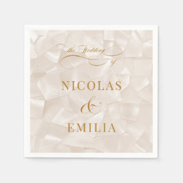 Romantische einfache neutrale Hochzeit Serviette
