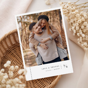 Romantische einfache Typografie Foto-Hochzeit Einladung