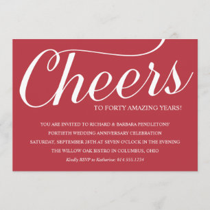 Romantische Einladung zur 40. Hochzeitstag-Party