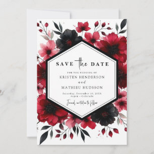 Romantische einzigartige Crimson Red Wedding Save The Date
