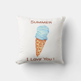 Romantische Eiscreme I Liebe You Throw Kissen