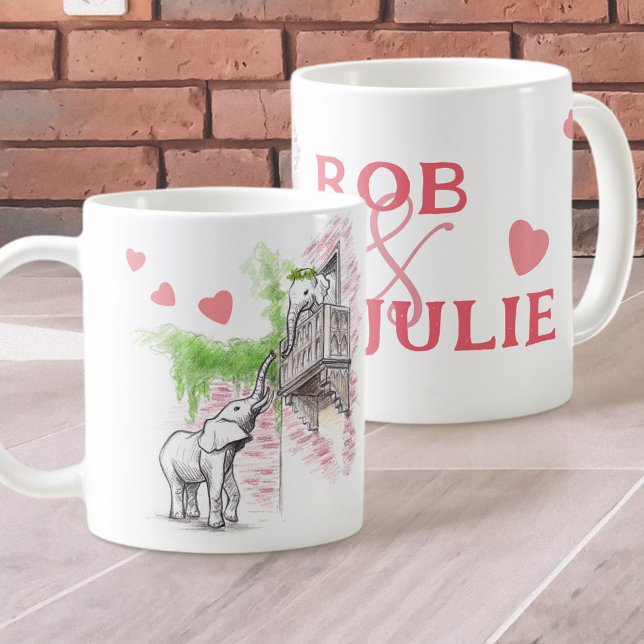 Romantische Elefanten Liebe Romeo und Julia Ihr Na Kaffeetasse (Von Creator hochgeladen)