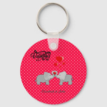 Romantische Elefanten & rote Herzen auf Polka-Punk