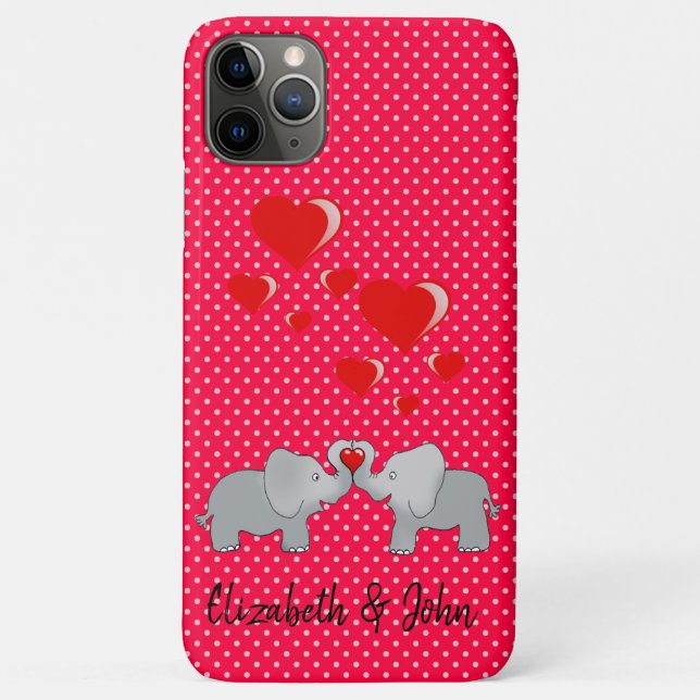 Romantische Elefanten rotes Herz auf Polka Dots Case-Mate iPhone Hülle (Rückseite)