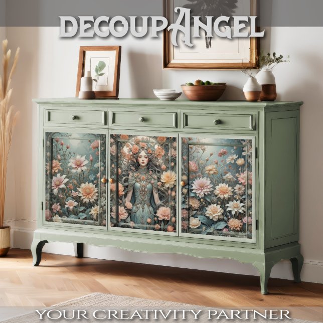 Romantische Elegance in Peach and Aqua - Decoupage Geschenkpapier Set (Von Creator hochgeladen)