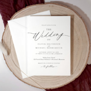 Romantische Elegant Delikate Kalligraphie Hochzeit Einladung