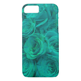 Romantische elegante aquamarine - grüne Rose iPhone 8/7 Hülle