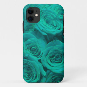 Romantische elegante aquamarine - grüne Rose Case-Mate iPhone Hülle