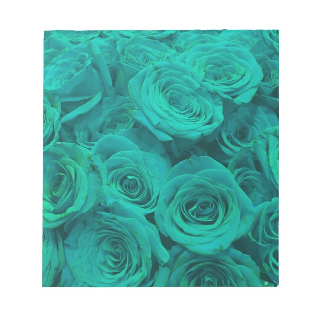Romantische elegante aquamarine - grüne Rose Notizblock (Vorderseite)