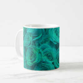 Romantische elegante aquamarine - grüne Rose Tasse