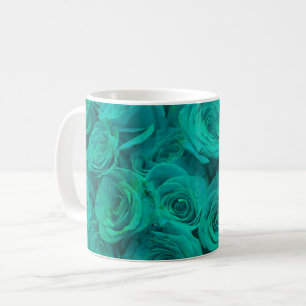 Romantische elegante aquamarine - grüne Rose Tasse