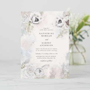 Romantische elegante Blumen-Hochzeitseinladung Einladung