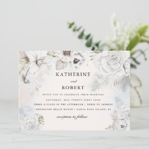 Romantische elegante blumengeschmückte Hochzeitsfe Einladung
