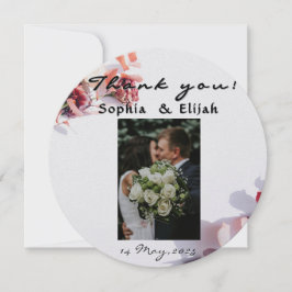 Romantische Elegante Blumenhochzeit Dankeschön Kar Dankeskarte