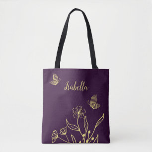 Romantische elegante goldene Blume lila