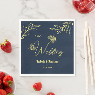 Romantische, elegante Goldmedaille-Blume Serviette