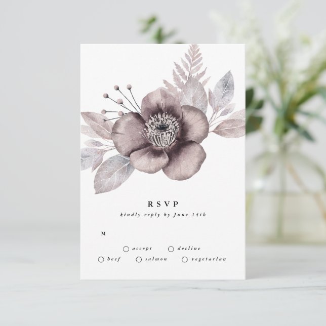 Romantische Elegante Hochzeit der Wasserfarben RSVP Karte (Stehend Vorderseite)