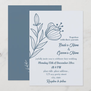 Romantische, elegante Hochzeit mit blühenden Blume Einladung