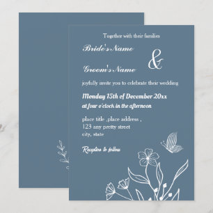 Romantische, elegante Hochzeit mit blühenden Blume Einladung