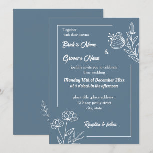 Romantische, elegante Hochzeit mit blühenden Blume Einladung