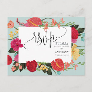 Romantische elegante Hochzeits-Antwortkarte Postkarte