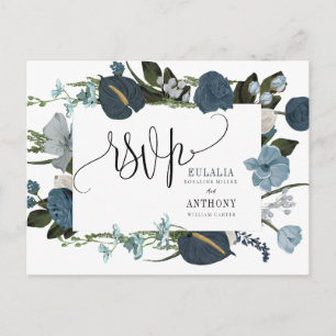 Romantische elegante Hochzeits-Antwortkarte Postkarte