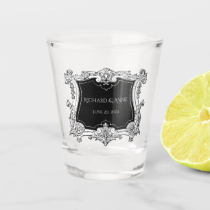 Romantische, elegante Hochzeitsfranzösisch Gerahmt Schnapsglas