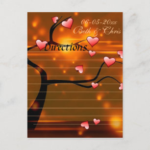 Romantische Elegante Hochzeitsrichtungen Postkarte