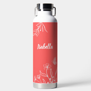 Romantische, elegante Korallenblüte Trinkflasche