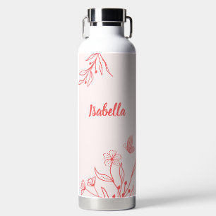 Romantische elegante Korallenblüten  Trinkflasche