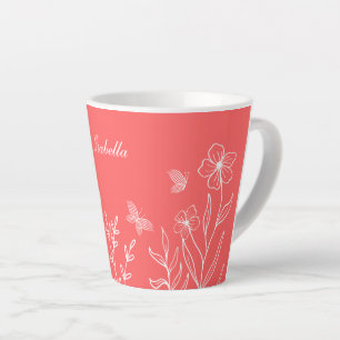 Romantische elegante Korallenrosa Milchtasse