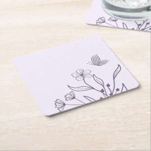 Romantische elegante maurische Blumenhochzeit Rechteckiger Pappuntersetzer