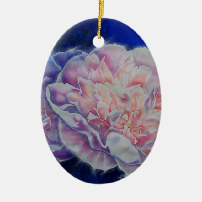 Romantische elegante rosa blaue Pastellfarben Keramikornament (Vorne)