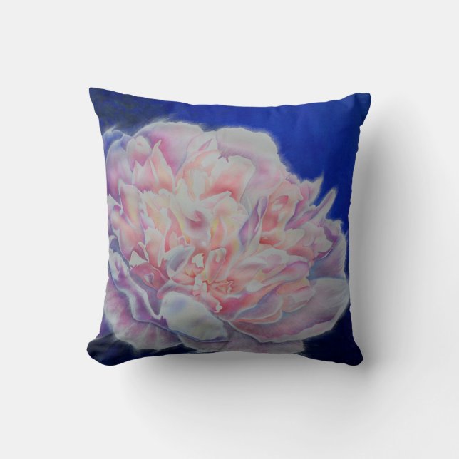 Romantische elegante rosa blaue Pastellfarben Kissen (Vorderseite)