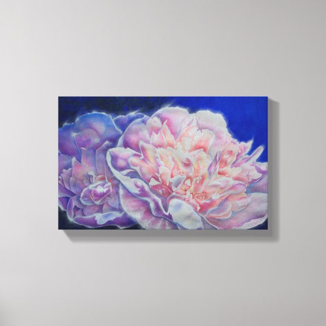 Romantische elegante rosa blaue Pastellfarben Leinwanddruck (Vorderseite)