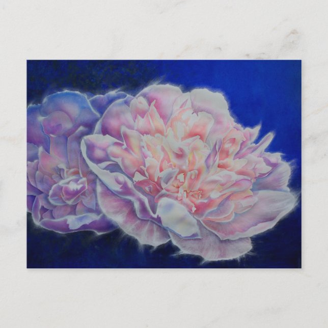Romantische elegante rosa blaue Pastellfarben Postkarte (Vorderseite)