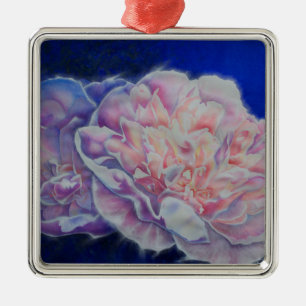 Romantische elegante rosa blaue Pastellfarben Silbernes Ornament