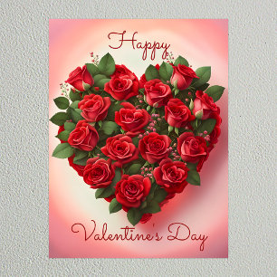 Romantische Elegante Rote Rosen Herz Valentinstag Poster